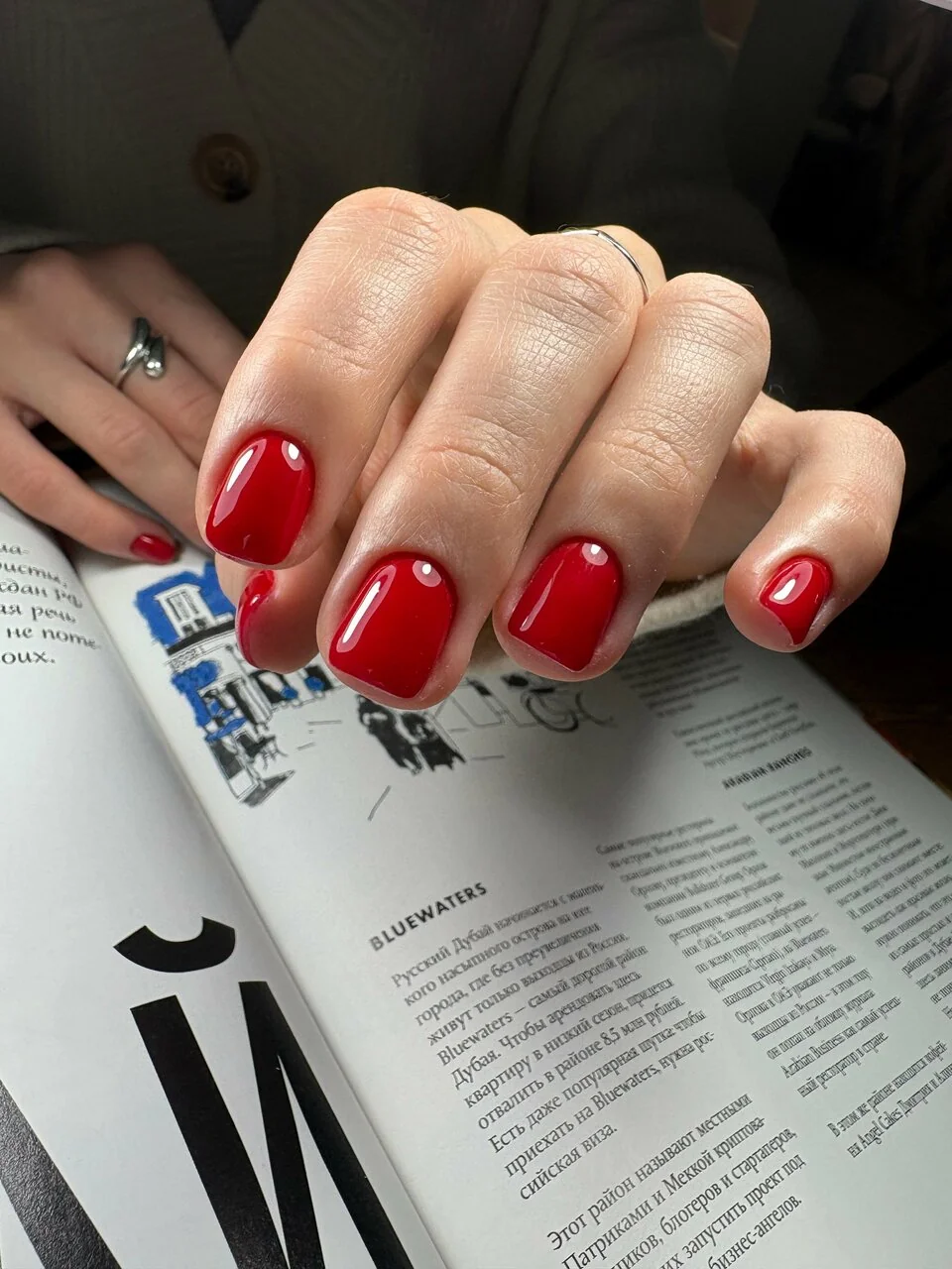 Маникюр Nails Bar в Белгороде - красный маникюр на коротких ногтях - фото 12