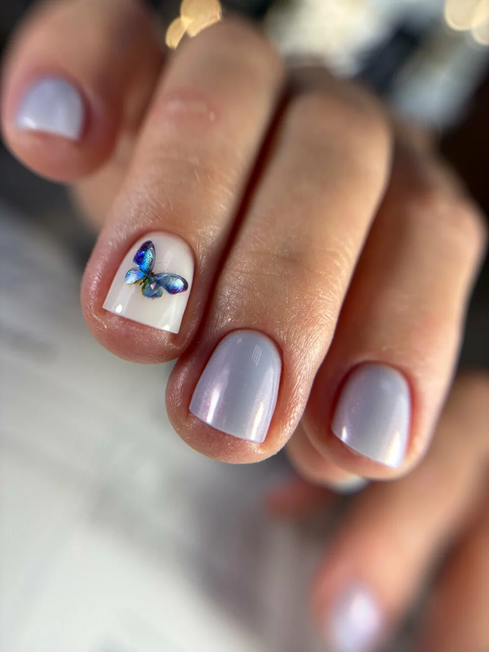Маникюр Nails Bar в Белгороде - сиреневый маникюр с акцентным дизайном - фото 15